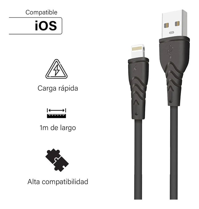 Cable Klgo Resistente Para Iphone 1 Mts Carga y Datos