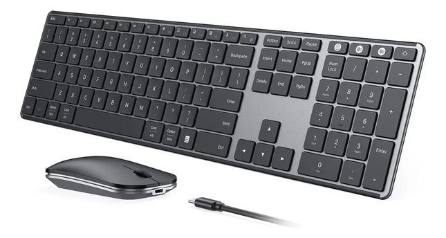 Combo Teclado y Mouse Inalámbricos Bluetooth Recargables