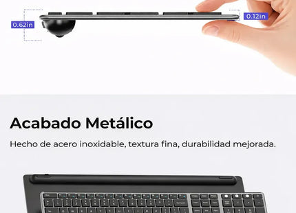 Combo Teclado y Mouse Inalámbricos Bluetooth Recargables
